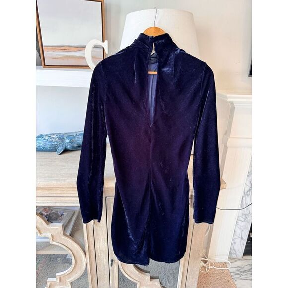 NWT Nili Lotan Velvet Mock Neck Genevieve Mini Dress in Navy Size XSmall - Picture 5 of 8